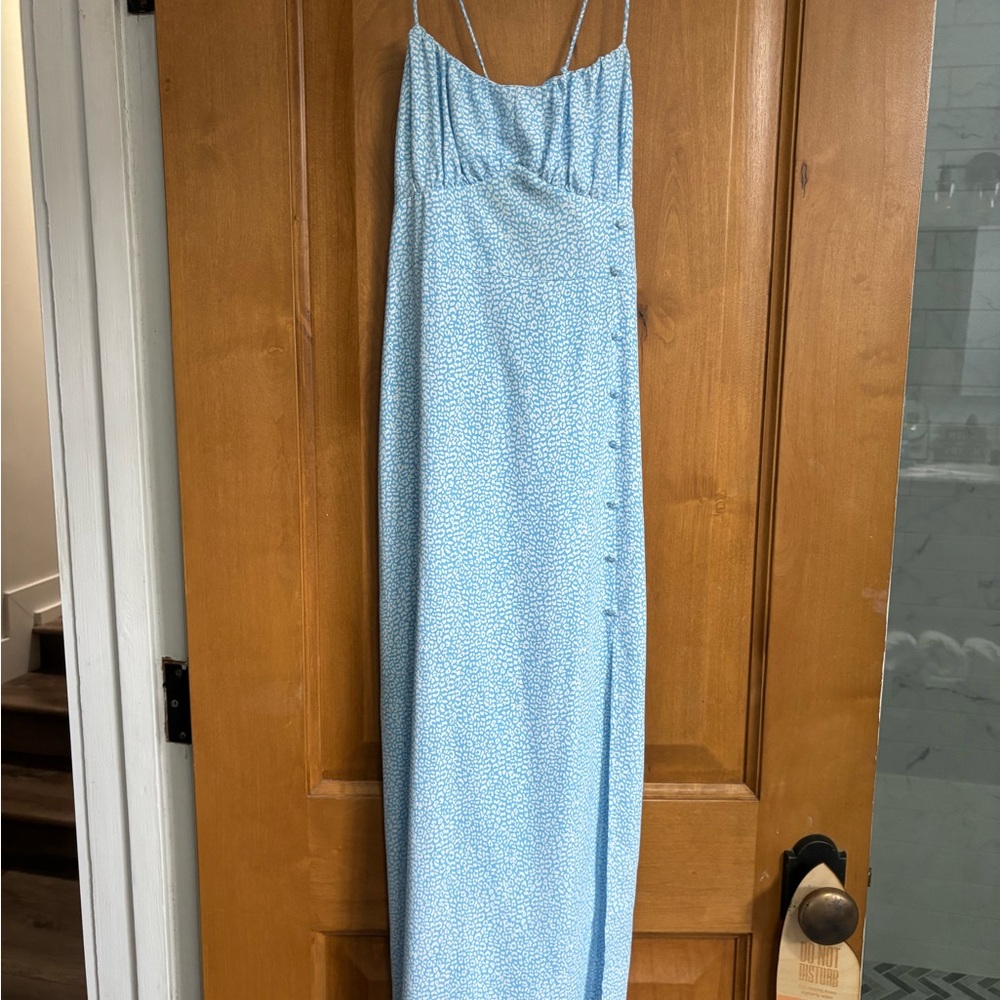 Zara Light Blue Floral Maxi Dress